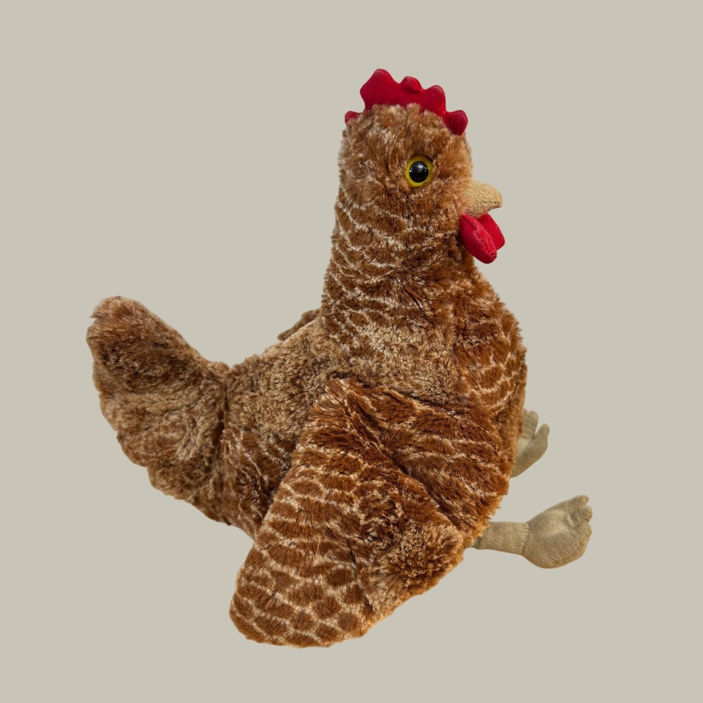 Manhattan Toy Company Brown Mottled Hen Chicken Plush Stuffed Animal 2017